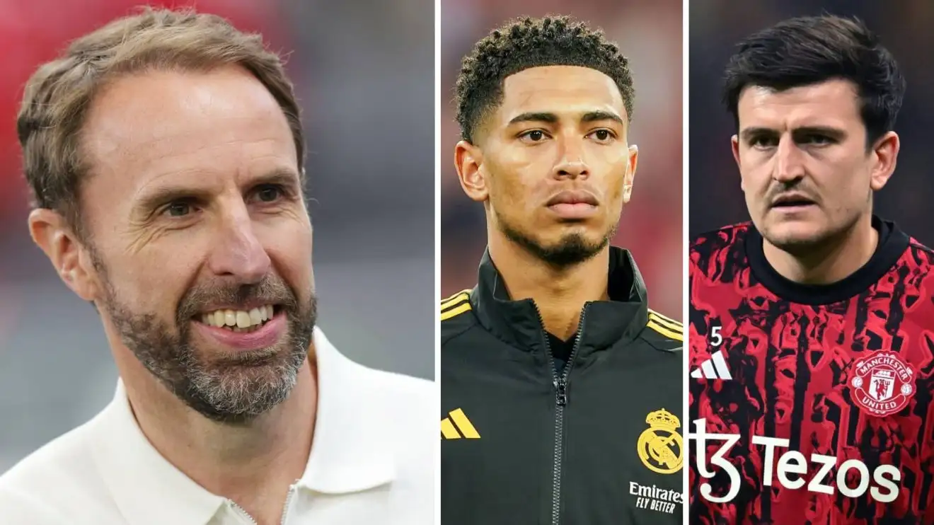 Gareth Southgate, Jude Bellingham and Harry Maguire