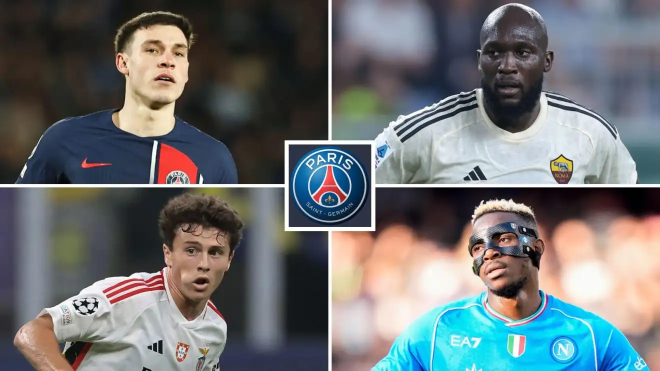 PSG midfielder Manuel Ugarte, Chelsea striker Romelu Lukaku, Benfica midfielder Joao Neves, Napoli striker Victor Osimhen PSG midfielder Manuel Ugarte, Chelsea striker Romelu Lukaku, Benfica midfielder Joao Neves, Napoli striker Victor Osimhen