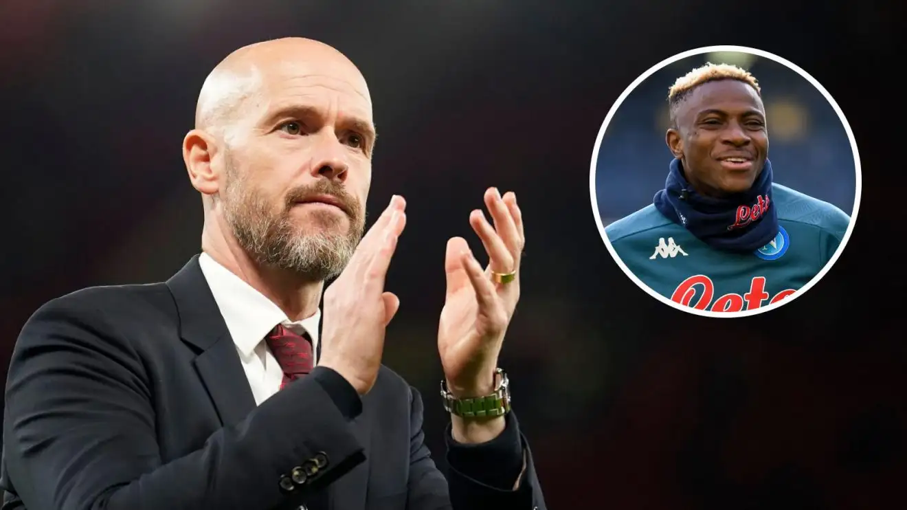 Man Utd boss Erik ten Hag with Victor Osimhen