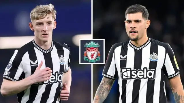 Liverpool are keen on Newcastle duo Bruno Guimaraes and Anthony Gordon