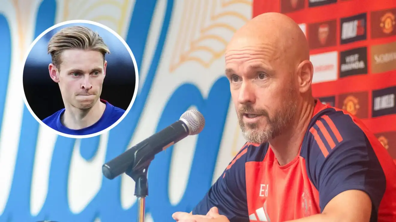 Man Utd manager Erik ten Hag, Barcelona midfielder Frenkie de Jong