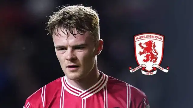 Tommy Conway and the Middlesbrough badge
