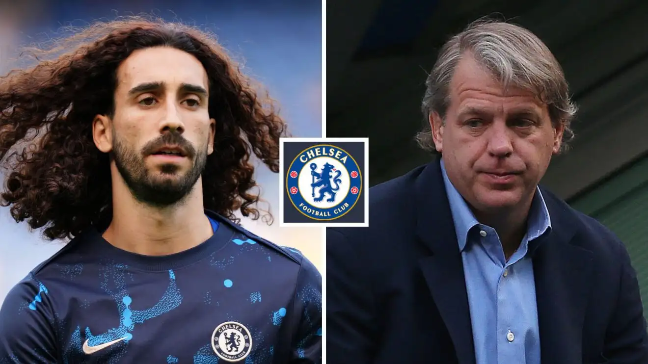 Marc Cucurella and Chelsea chief Todd Boehly