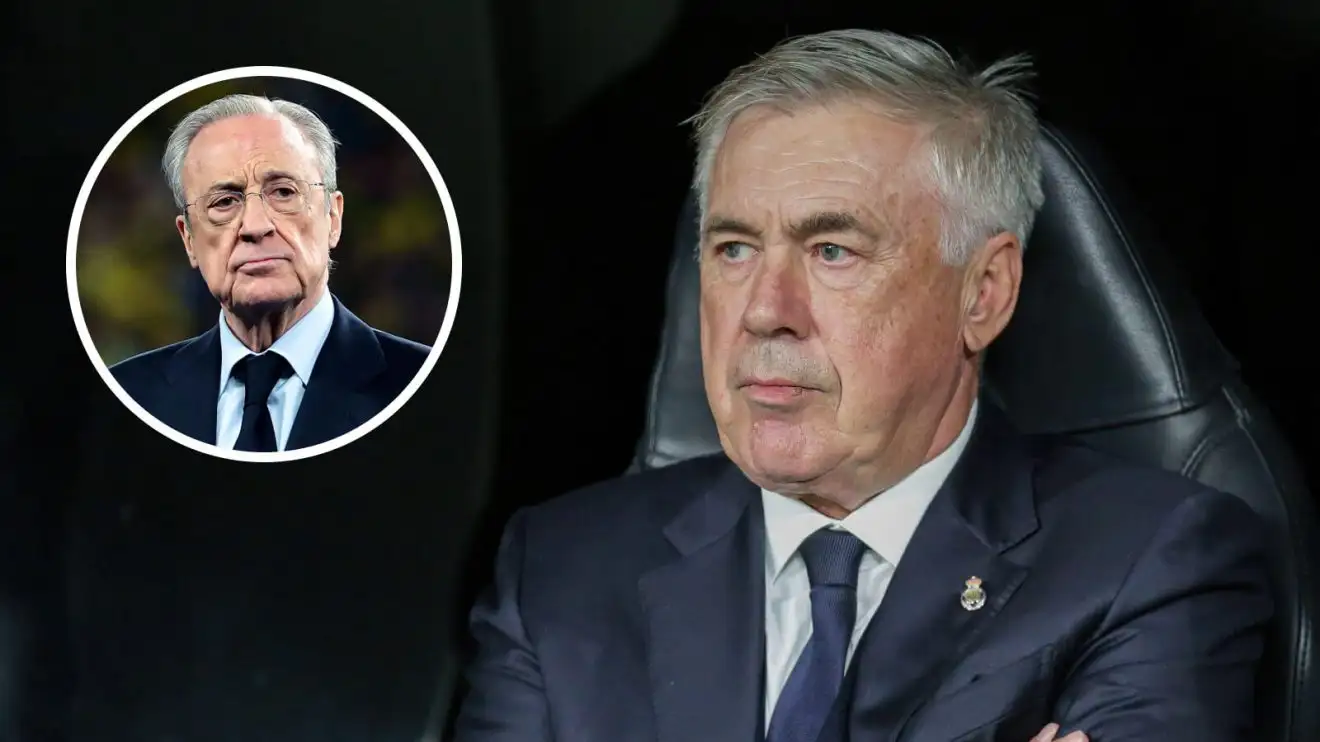 Real Madrid president Florentino Perez, manager Carlo Ancelotti