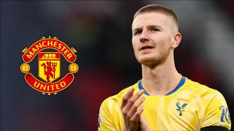 Man Utd to follow Crystal Palace midfielder Adam Wharton Crystal Palace midfielder Adam Wharton with the Manchester United badge next to him - copyright TEAMtalk