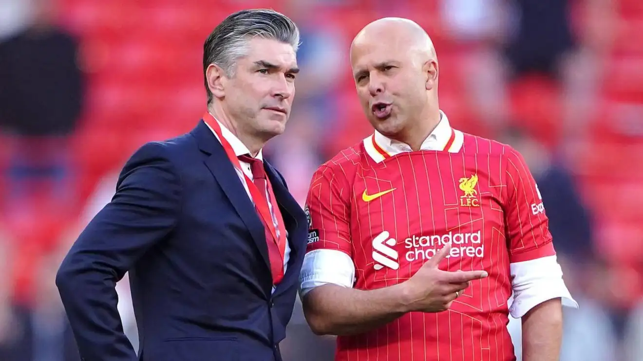 Liverpool duo Arne Slot and Richard Hughes Liverpool sporting director Richard Hughes and manager Arne Slot - copyright TEAMtalk