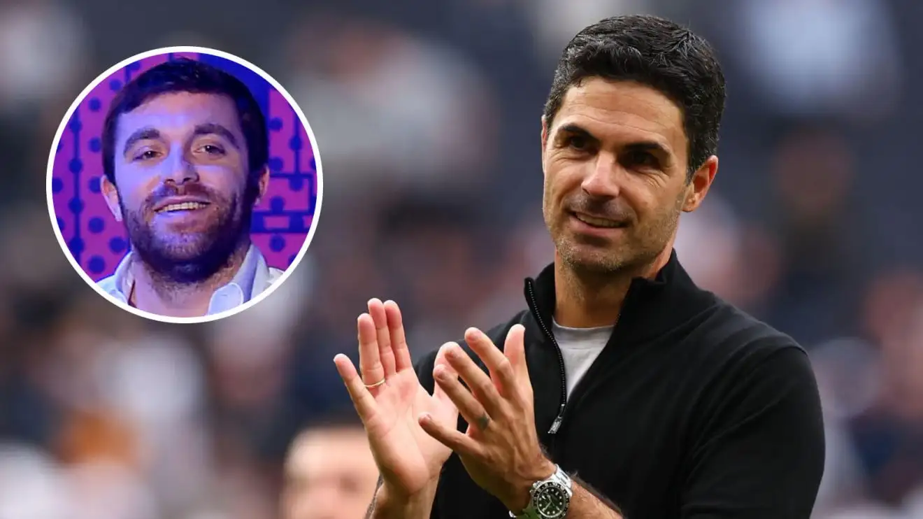 Arsenal manager Mikel Arteta, journalist Fabrizio Romano