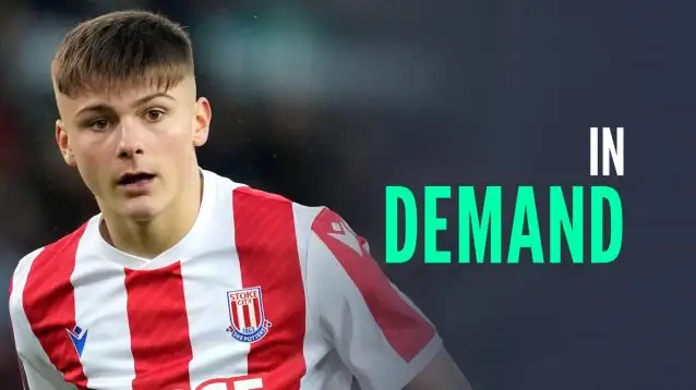Stoke City striker Emre Tezgel with caption: In demand