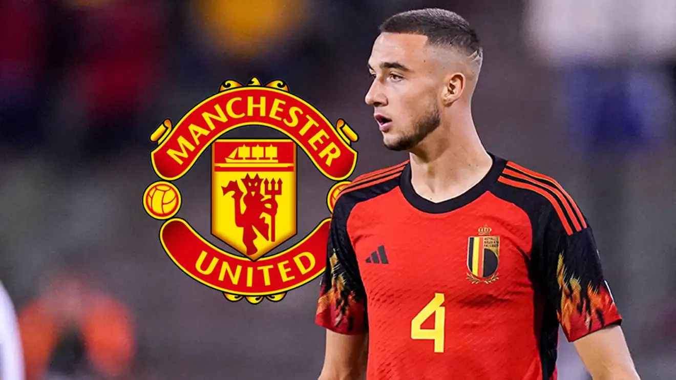 Belgium international Zebo Debast, Man Utd badge Belgium international Zebo Debast, Man Utd badge