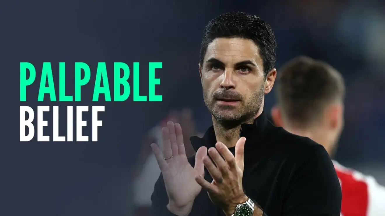 Arsenal manager Mikel Arteta, with caption: Palpable belief Arsenal manager Mikel Arteta, with caption Palpable belief