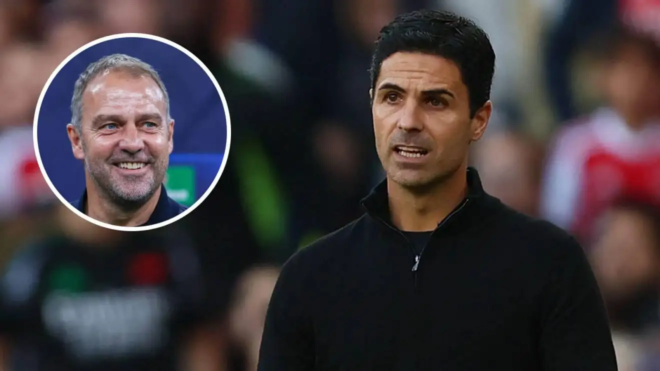 ‘Unique’ star REJECTS Arsenal ‘offer’ and strikes ‘formal pre-agreement’ with Barcelona Barcelona manager Hansi Flick and Arsenal boss Mikel Arteta - copyright TEAMtalk
