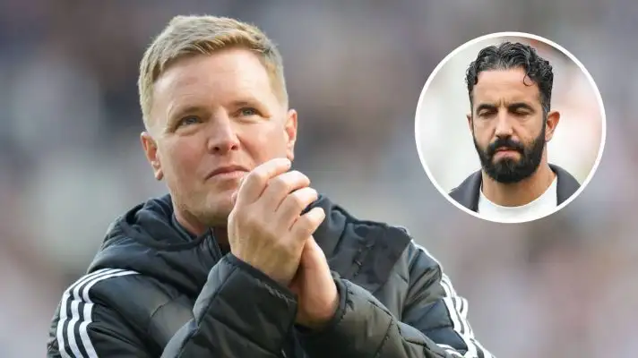 Newcastle United manager Eddie Howe and Manchester United boss Ruben Amorim - copyright TEAMtalk