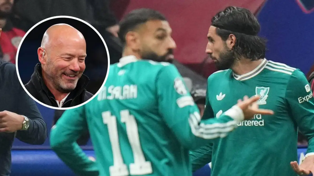 Mo Salah and Dominik Szoboszlai react after Liverpool lose to Galatasaray and, inset, Alan Shearer