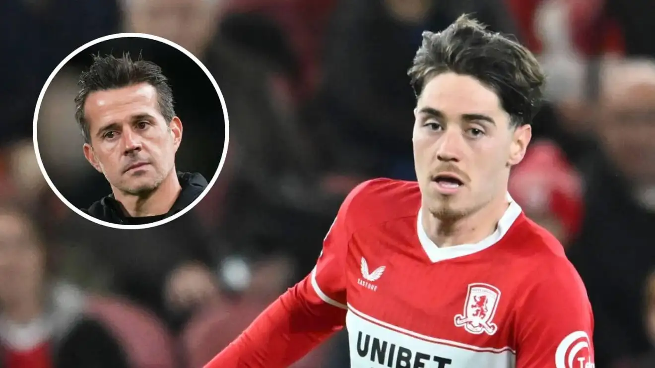 Middlesbrough star Hayden Hackney and Fulham manager Marco Silva - copyright TEAMtalk