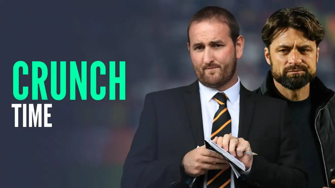 Rangers sporting director Kevin Thelwell and manager Russell Martin, with caption: Crunch time Rangers sporting director Kevin Thelwell and manager Russell Martin, with caption: Crunch time