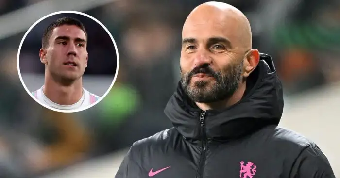Dusan Vlahovic and Chelsea boss Enzo Maresca Dusan Vlahovic and Chelsea boss Enzo Maresca