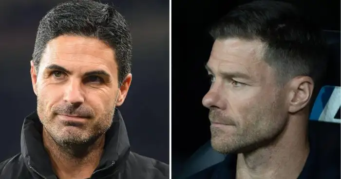Split image of Arsenal manager Mikel Arteta and Real Madrid boss Xabi Alonso - copyright TEAMtalk