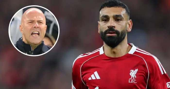 Liverpool forward Mohamed Salah and manager Arne Slot - copyright TEAMtalk