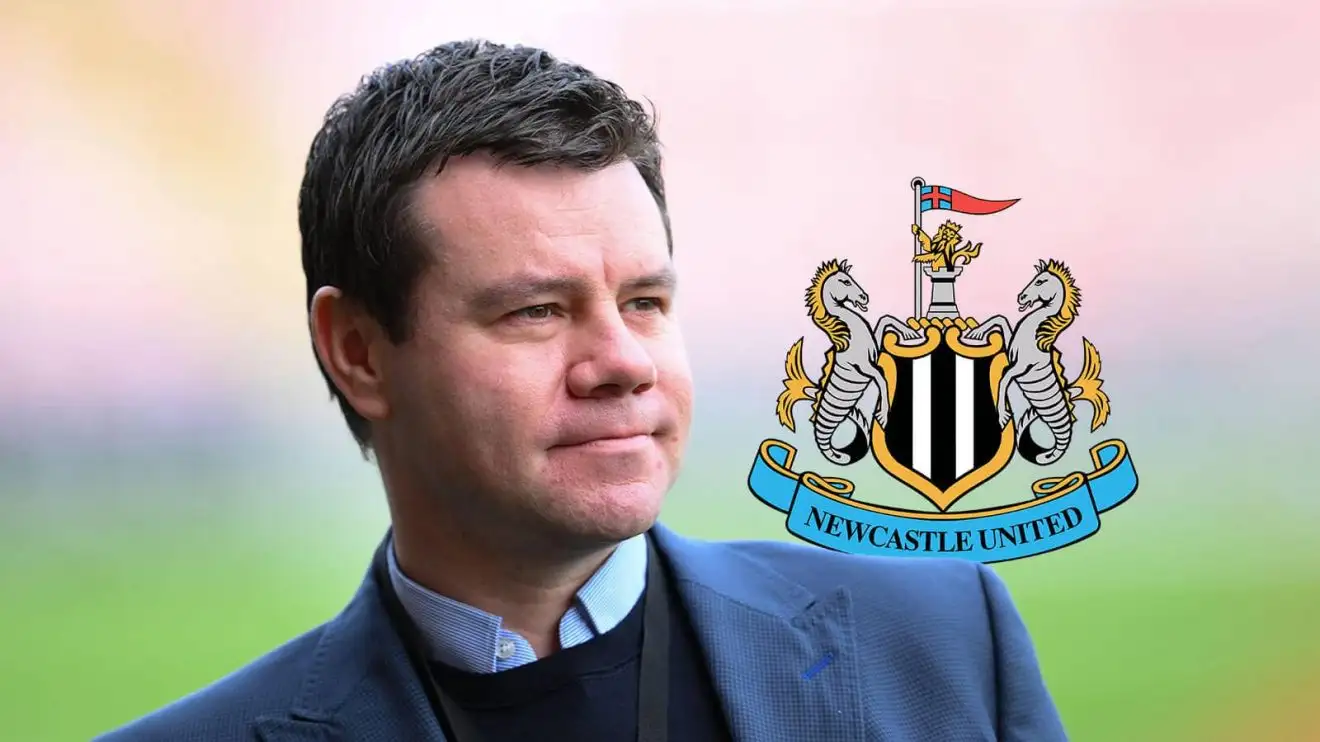 Newcastle United's new sporting director Ross Wilson Newcastle United's new sporting director Ross Wilson next to the club's crest