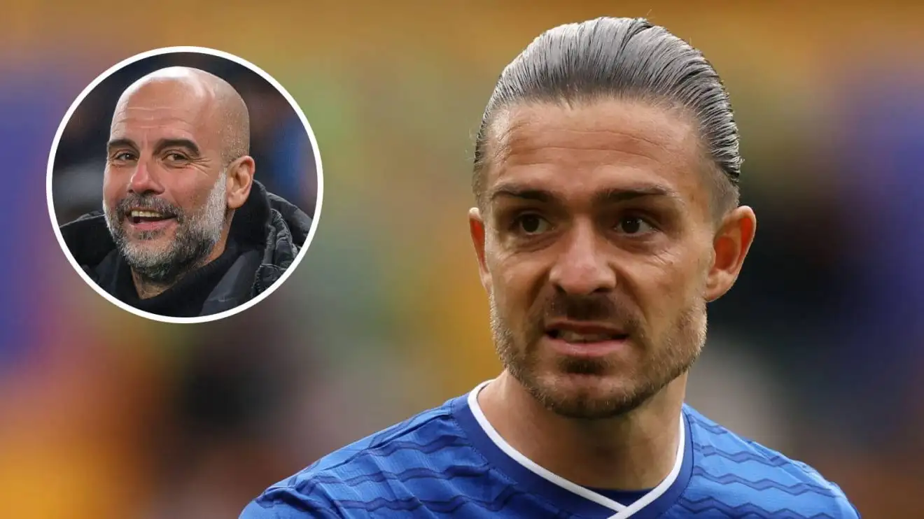 Everton star Jack Grealish and, inset, Manchester City manager Pep Guardiola Everton star Jack Grealish and, inset, Manchester City manager Pep Guardiola amid a hint that the Cityzens could bring him back