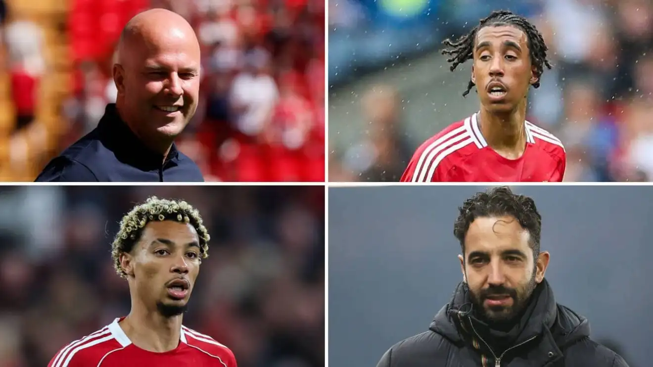 Liverpool manager Arne Slot and Manchester United boss Ruben Amorim, with stars Leny Yoro and Hugo Ekitike Liverpool manager Arne Slot and Manchester United boss Ruben Amorim, with Red Devils defender Leny Yoro and Reds striker Hugo Ekitike