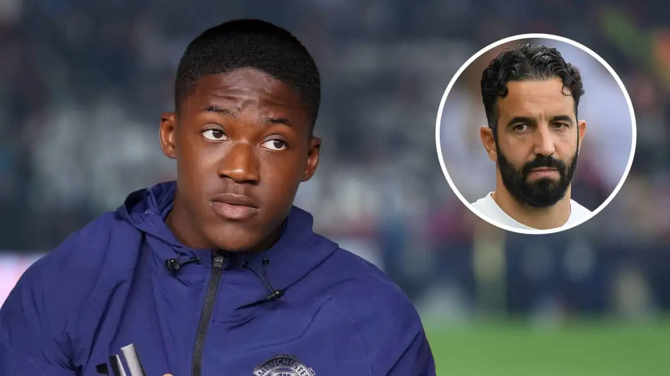 Kobbie Mainoo is a regular Manchester United benchwarmer under Ruben Amorim Manchester United midfielder Kobbie Mainoo on the United bench and, inset, manager Ruben Amorim