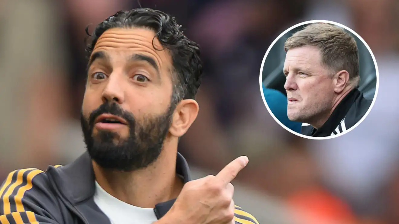 Man Utd manager Ruben Amorim, Newcastle manager Eddie Howe Man Utd manager Ruben Amorim, Newcastle manager Eddie Howe