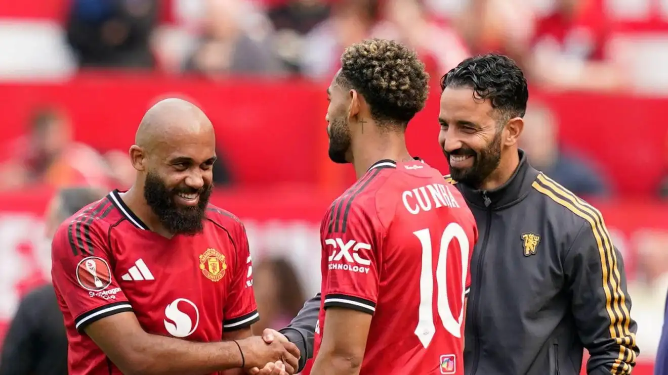 Bryan Mbeumo, Matheus Cunha, Manchester United Bryan Mbeumo, Matheus Cunha, Manchester United