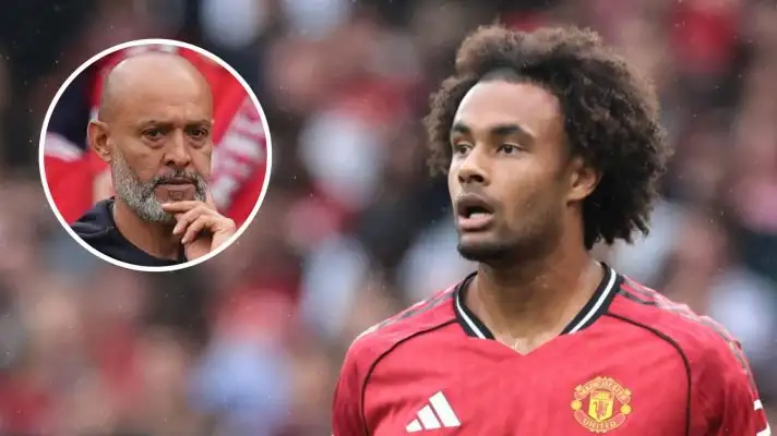 Manchester United forward Joshua Zirkzee and West Ham United manager Nuno - copyright TEAMtalk