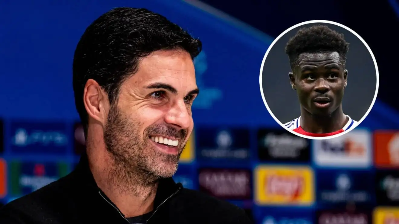 Arsenal manager Mikel Arteta and Bukayo Saka Arsenal manager Mikel Arteta and Bukayo Saka