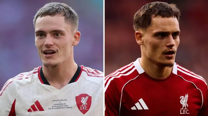 Florian Wirtz with different expressions at Liverpool