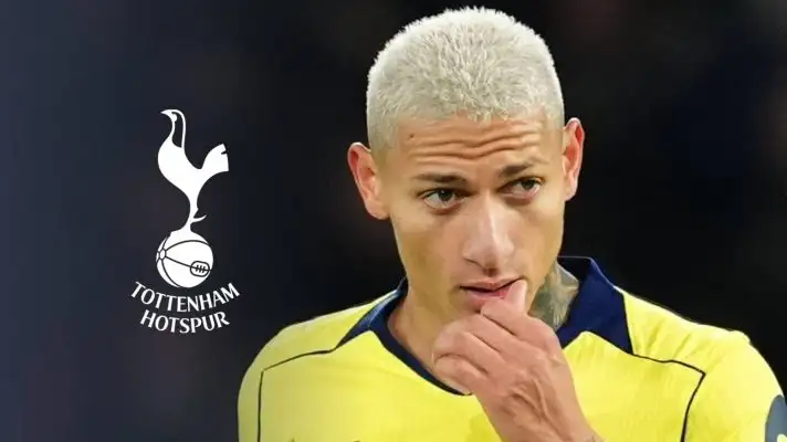 Richarlison and the Tottenham badge