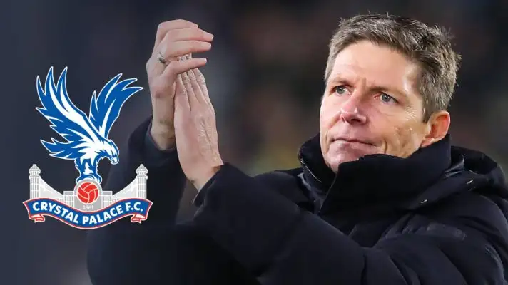 Crystal Palace boss Oliver Glasner with badge
