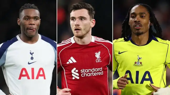 Destiny Udogie, Andy Robertson and Djed Spence