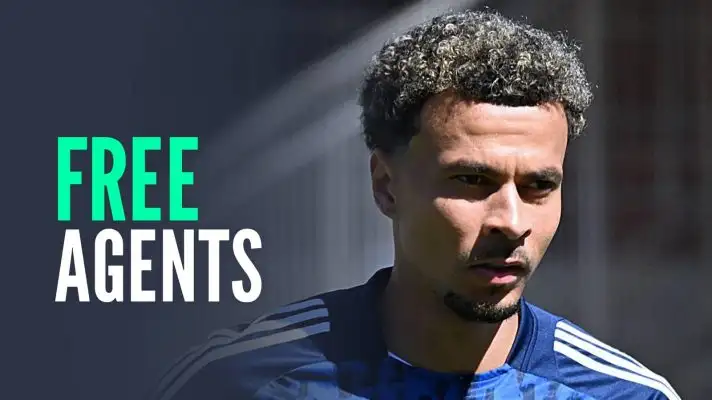 Free agents, with an image of Dele Alli