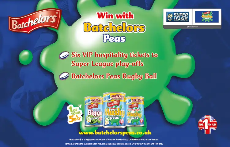 WIN: Batchelors Peas returns with VIP hospitality prize to Super League play-off match!