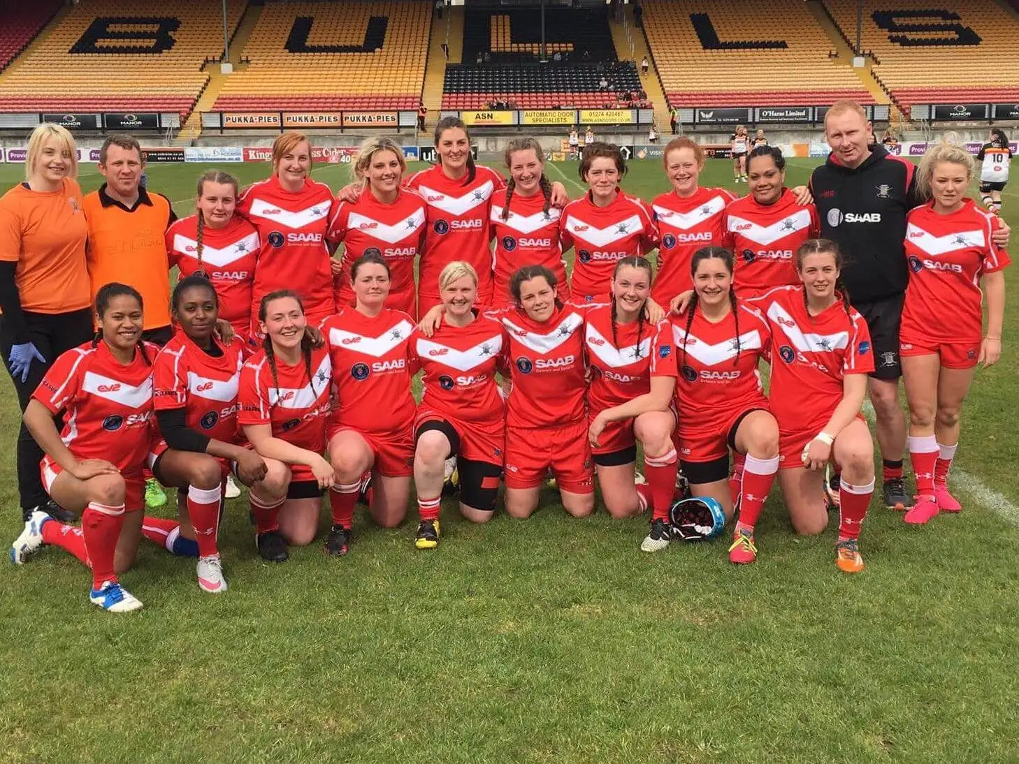 Army Ladies Rugby League on the march