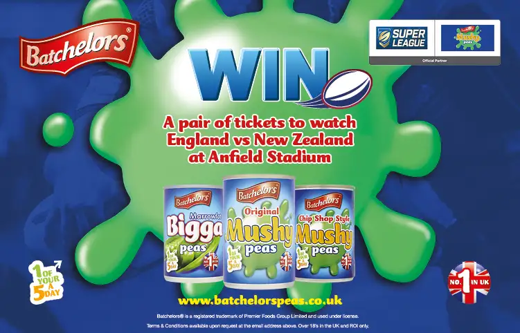 WIN | Tickets to watch England v New Zealand at Anfield Stadium with Batchelors Peas!