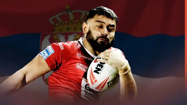 David Nofoaluma Salford Red Devils Serbia Alamy