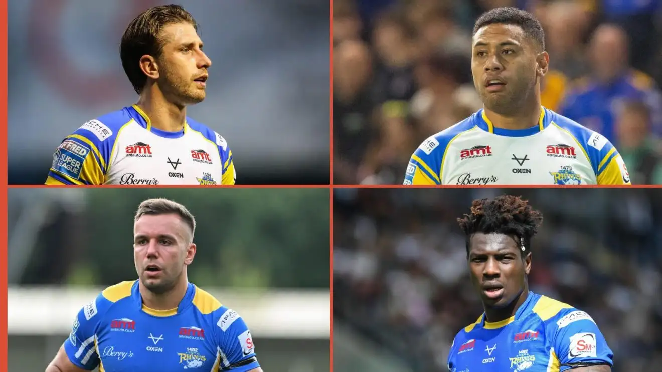 Paul Momirovski, David Fusitu'a, Mickael Goudemand, Justin Sangare Leeds Rhinos Alamy