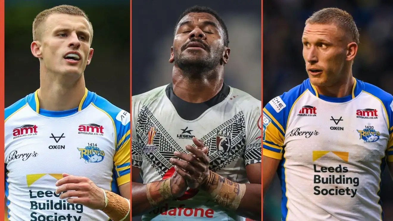 Ash Handley, Maika Sivo, Mikolaj Oledzki Leeds Rhinos Alamy