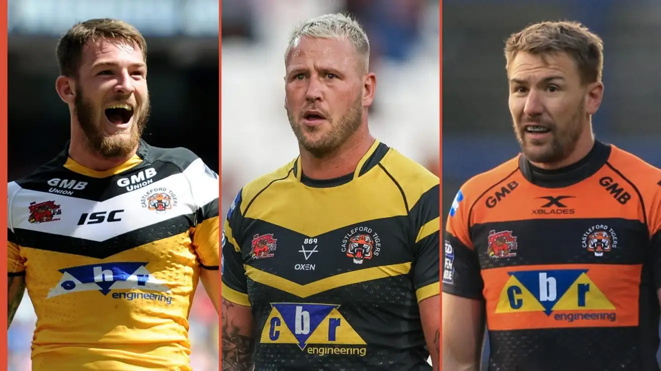 Daryl Clark, Joe Westerman, Michael Shenton Castleford Tigers Alamy