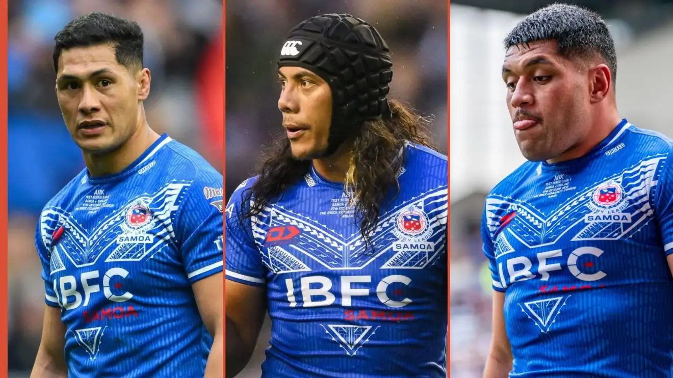 Roger Tuivasa-Sheck, Jarome Luai, John Asiata Samoa Alamy