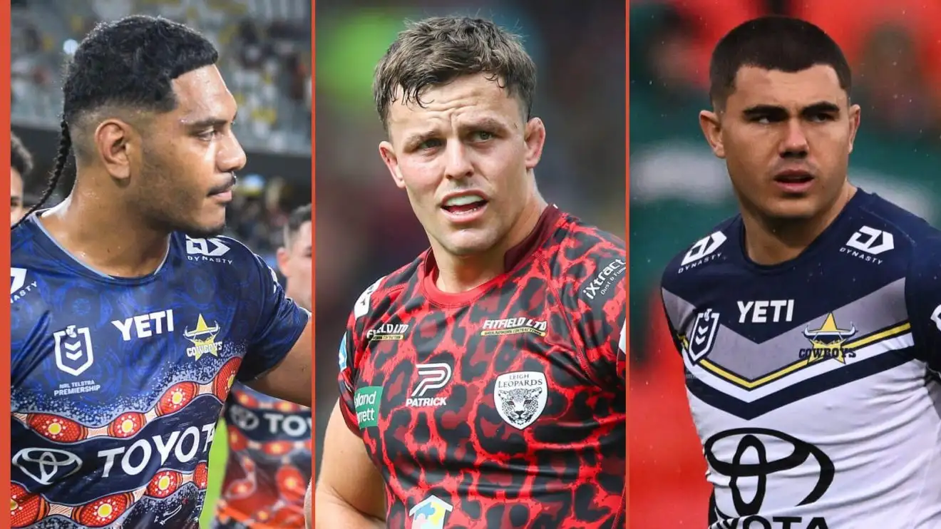 Thomas Mikaele, Kai O'Donnell, Jake Clifford North Queensland Cowboys Alamy