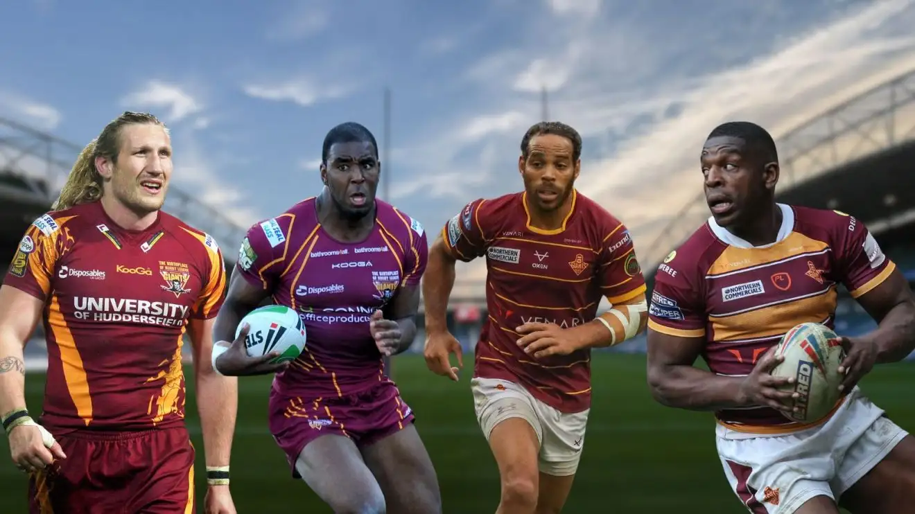 Eorl Crabtree, Michael Lawrence, Leroy Cudjoe, Jermaine McGillvary, John Smith's Stadium in background