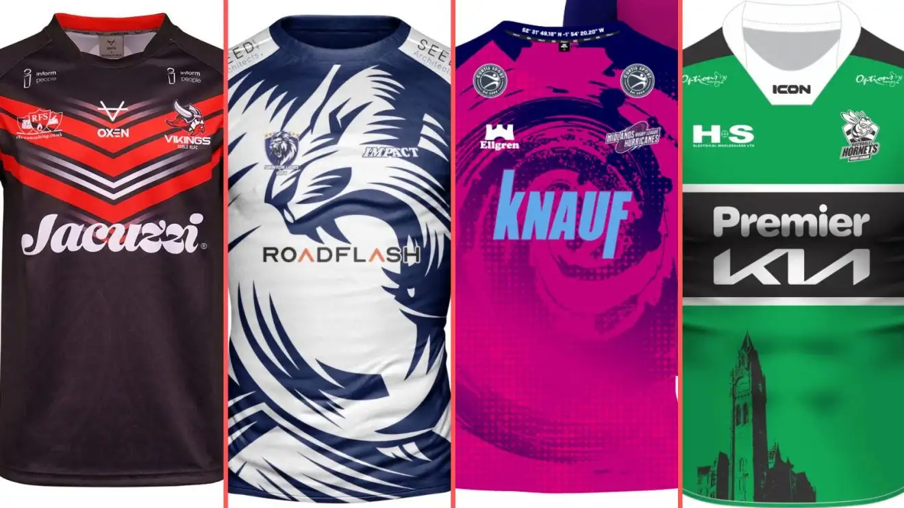 2025 shirts: Goole Vikings (home), Swinton Lions (home), Midlands Hurricanes (home), Rochdale Hornets (away)