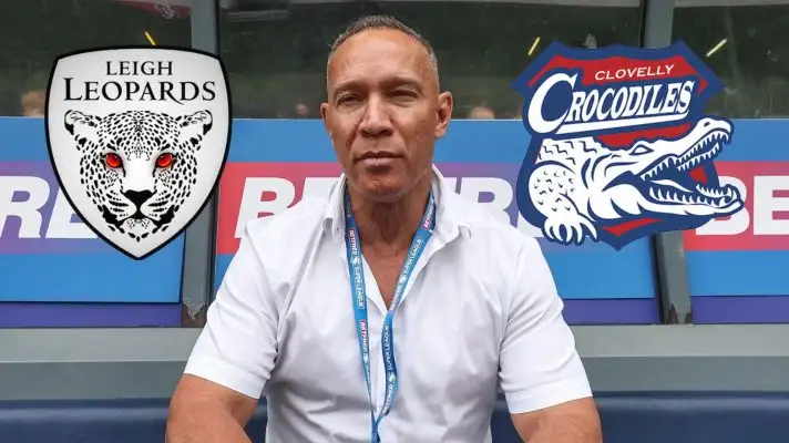 Leigh Leopards badge, Adrian Lam, Clovelly Crocodiles badge