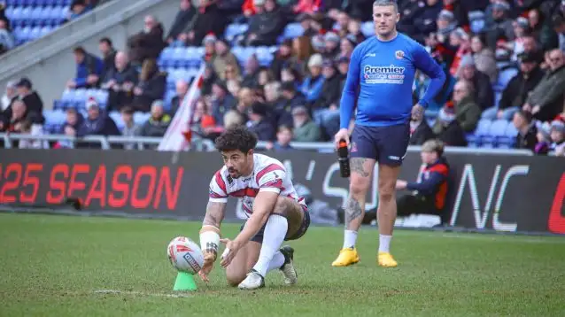 Kieran Dixon lines up a conversion for Oldham in 2025