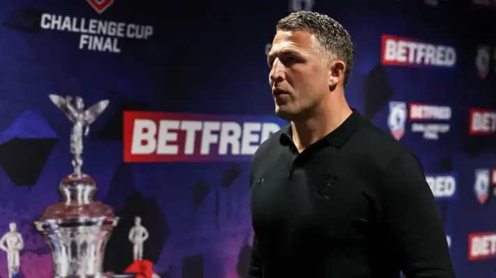Sam Burgess arrives at Wembley ahead of the 2025 Challenge Cup final