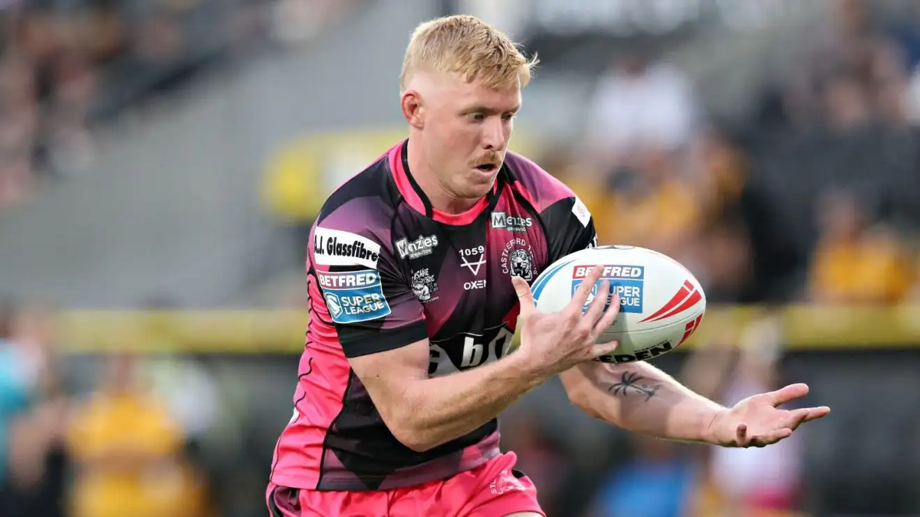 Zac Cini catching the ball in Castleford's win over Hull FC